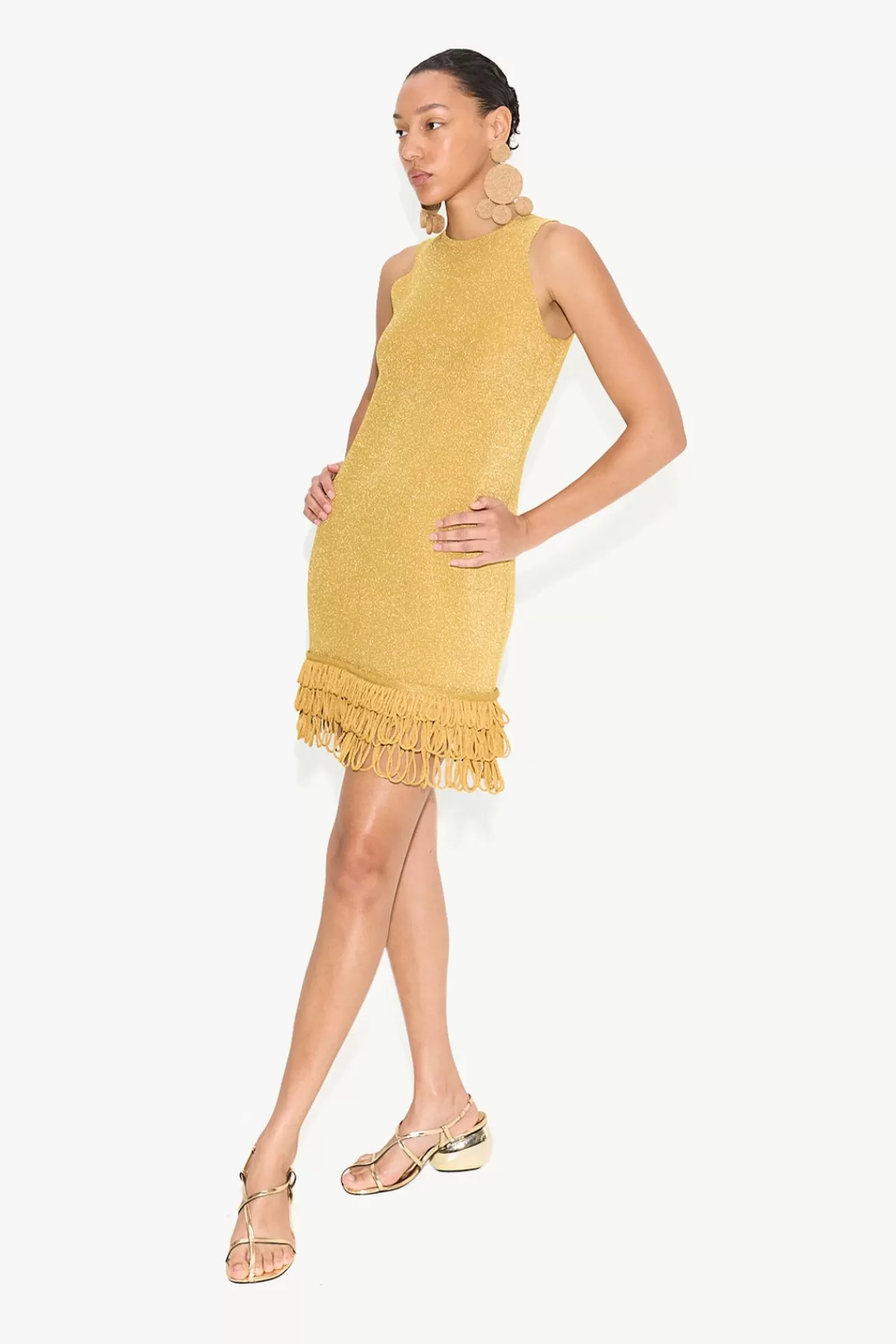 Knitwear<SIMONMILLER Albers Knit Mini Dress in Star Gold stargold