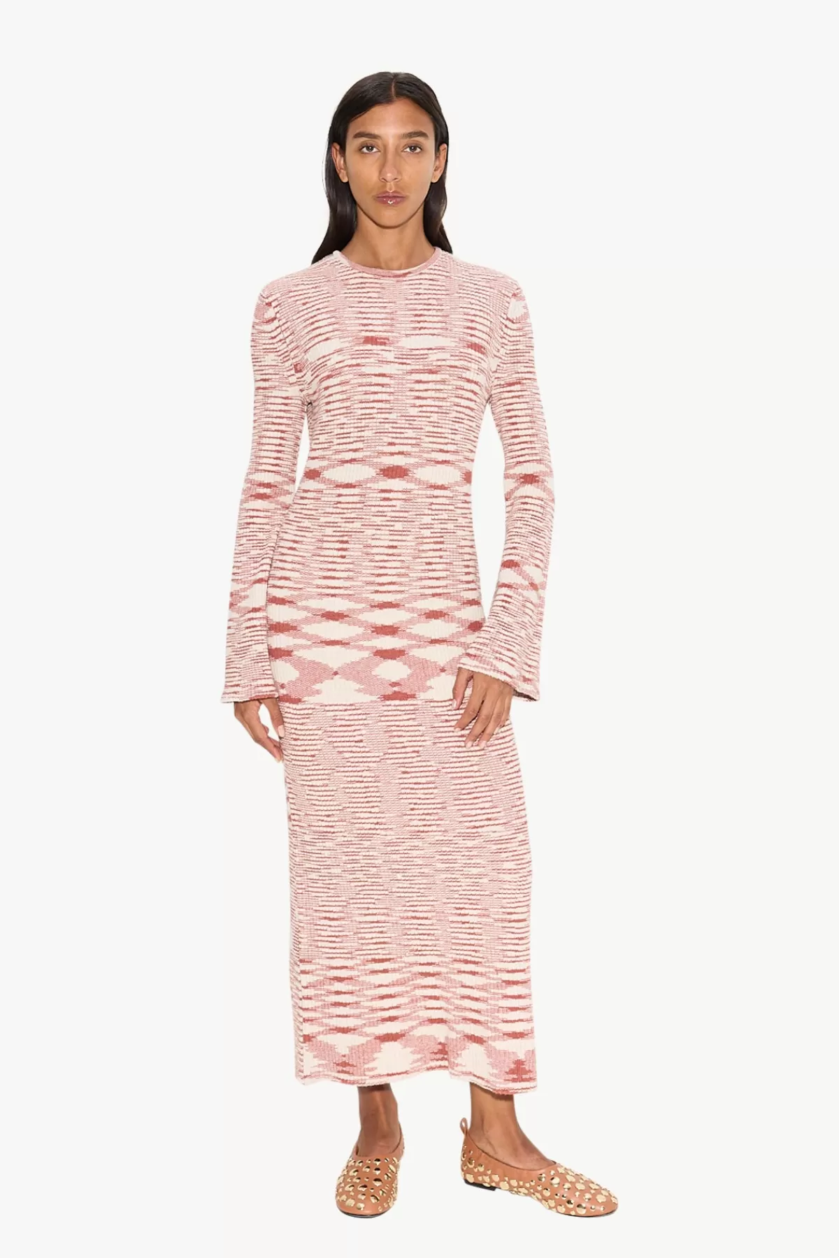 Clothing Rtw | Clothing<SIMONMILLER Axon Knit Dress in Rust/Rice Flour Multi rust/riceflourmulti