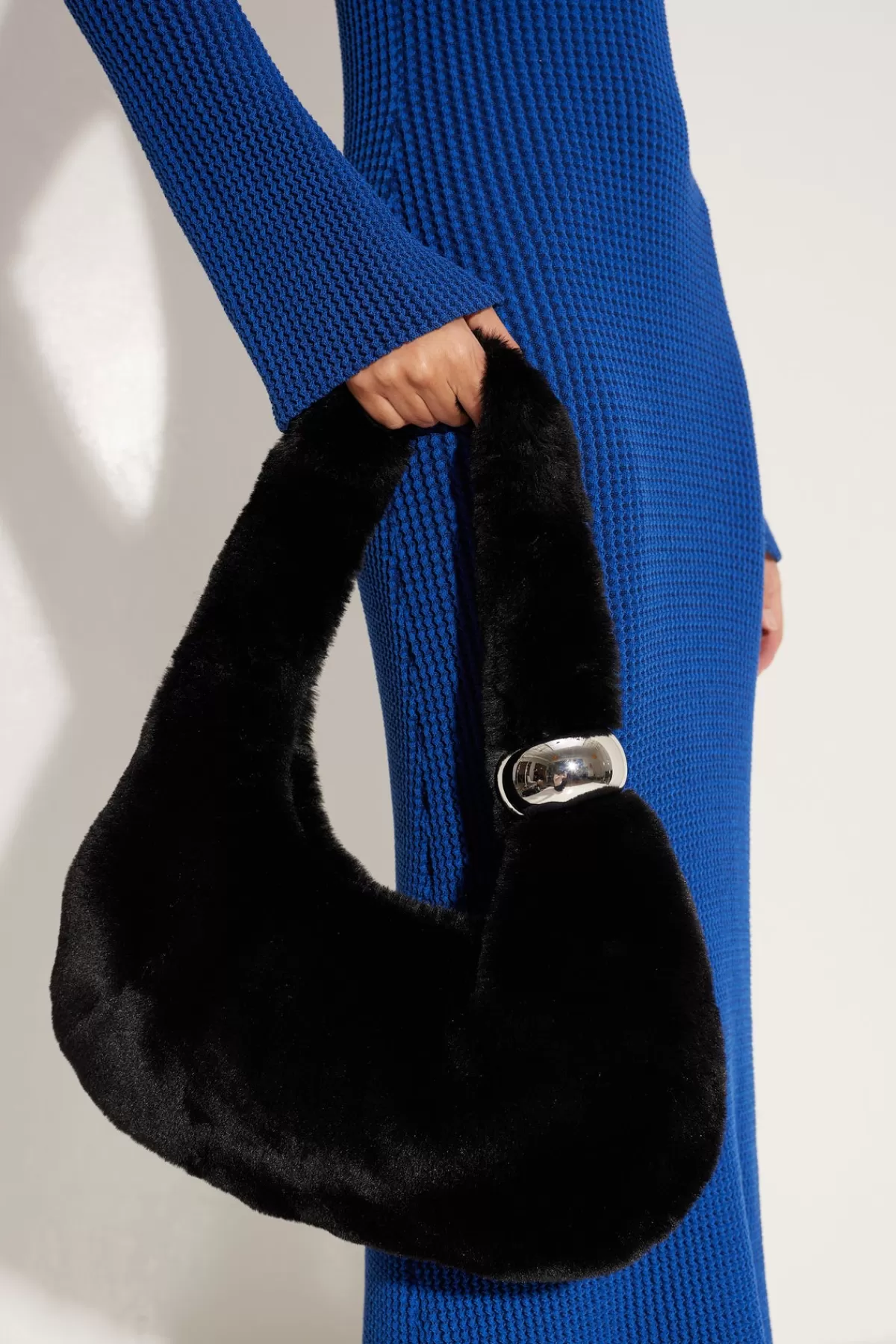 Bags<SIMONMILLER Faux Fur Figures Bag in black