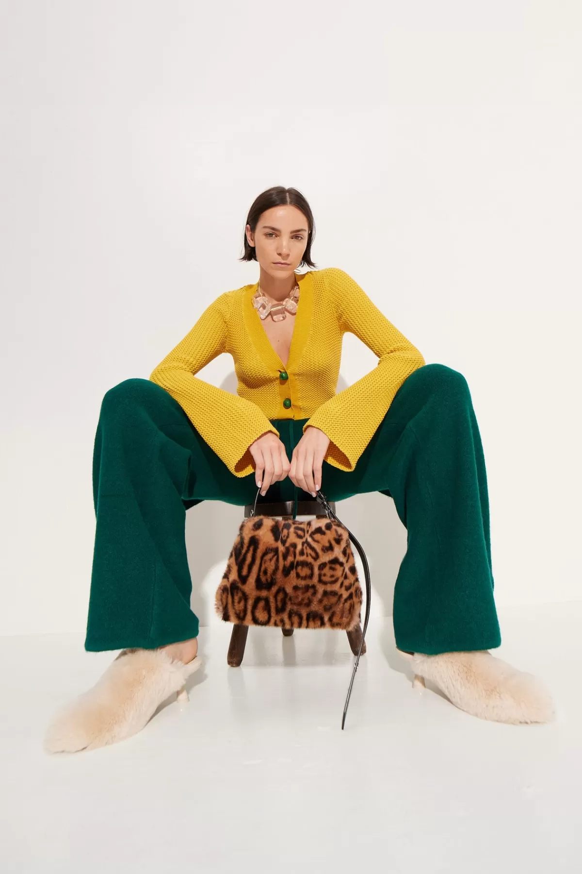 Bags<SIMONMILLER Furry Mini Puffin in Cheetah Scramble cheetahscramble