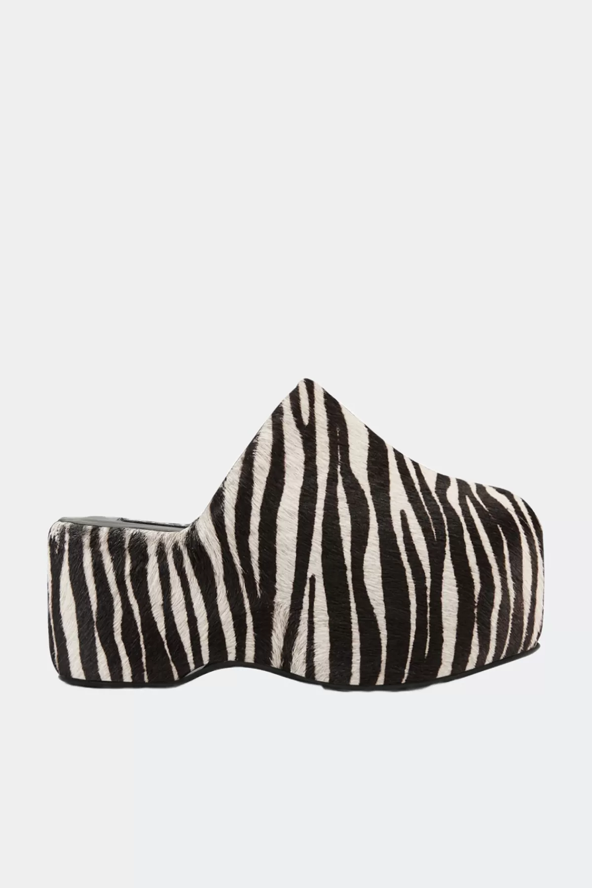 Bubble Clogs<SIMONMILLER Haircalf Platform Bubble Clog in Zebra Trip zebratrip