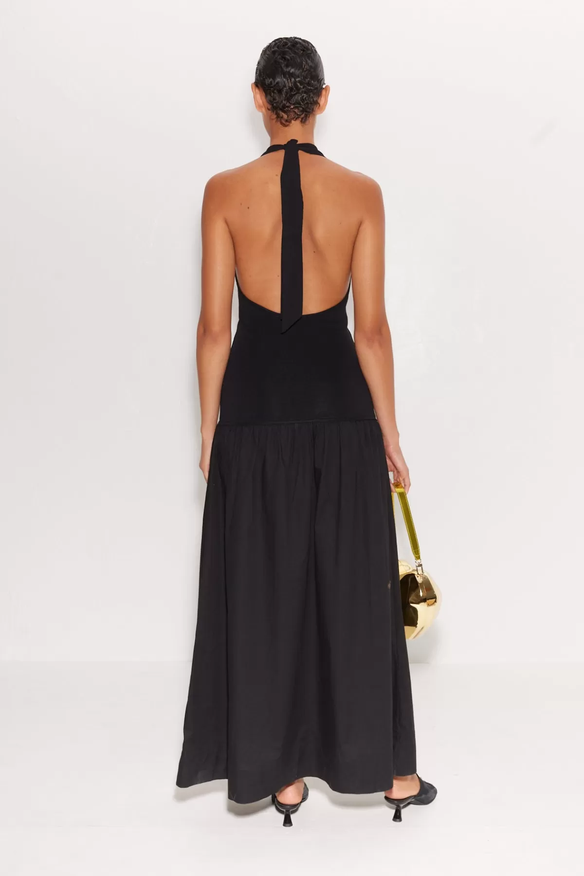 Poplin<SIMONMILLER Junjo Combo Dress in black