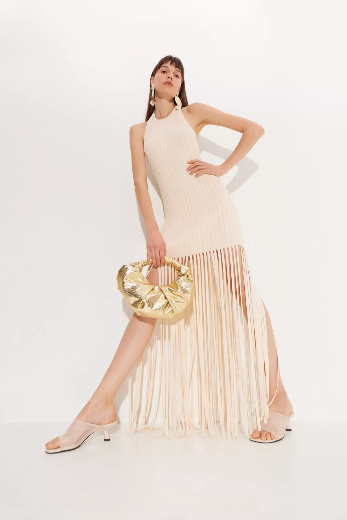 Clothing Rtw | Clothing<SIMONMILLER Junjo Fringe Knit Dress in seashell