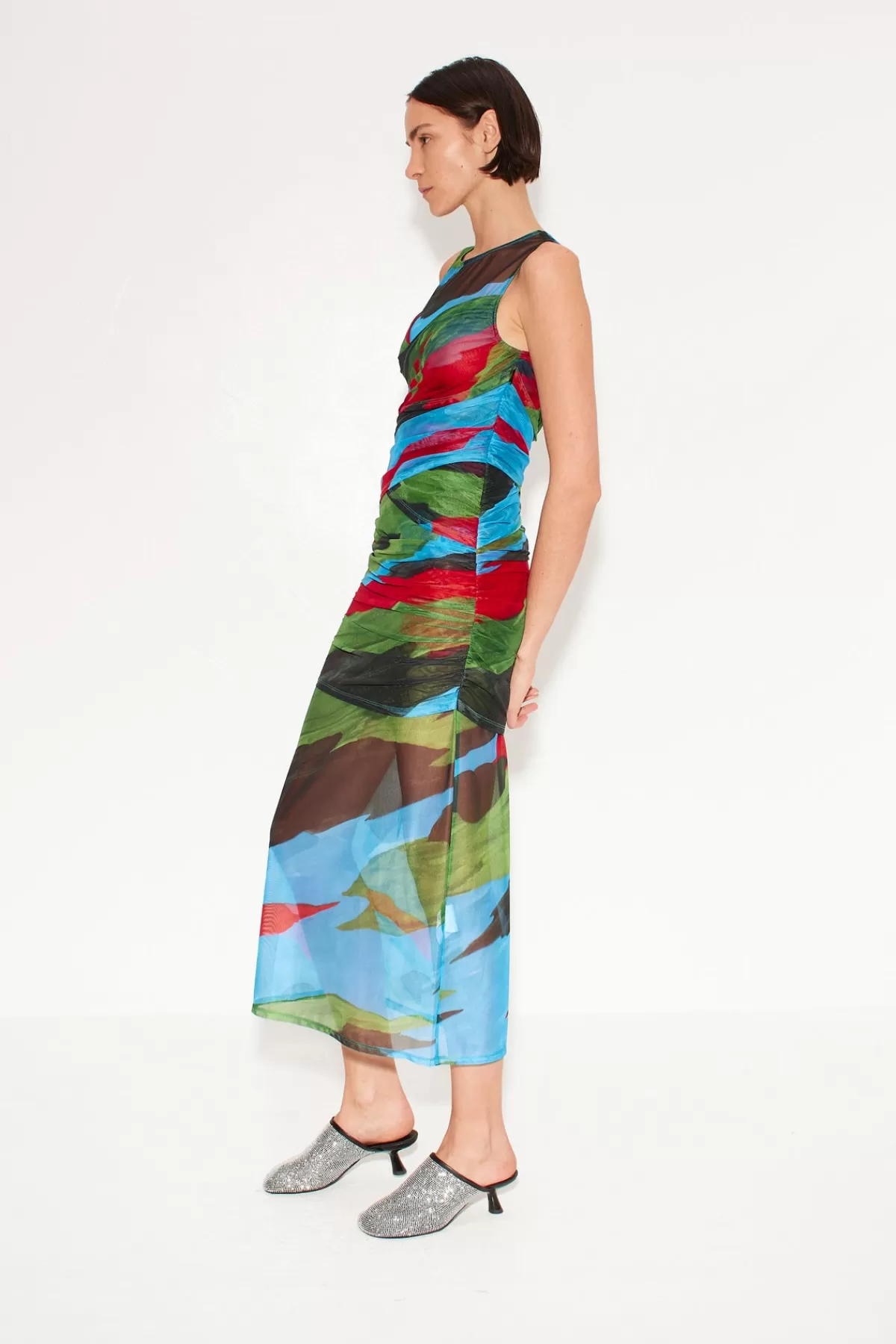 Dresses<SIMONMILLER Kinny Mesh Dress in Painted Leaf paintedleaf