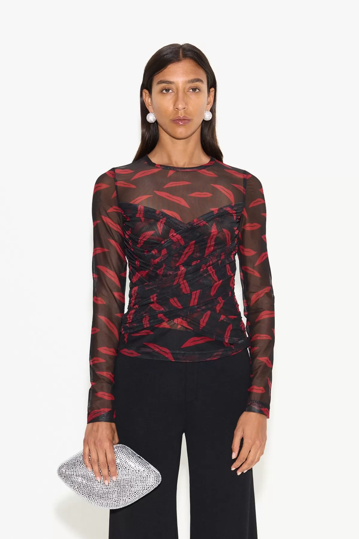 Clothing Rtw | Clothing<SIMONMILLER Kinny Mesh Top in Lip Print lipprint