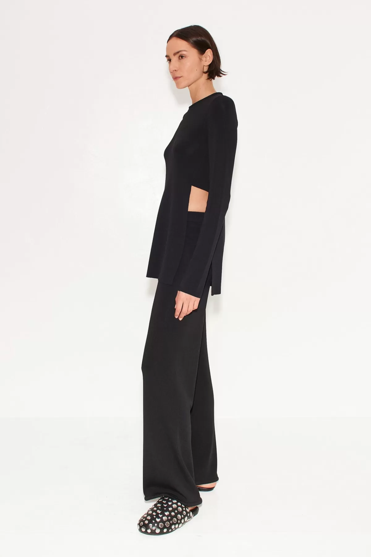 Knits By' Essentials<SIMONMILLER Knits By Canoga Long Sleeve Top in black