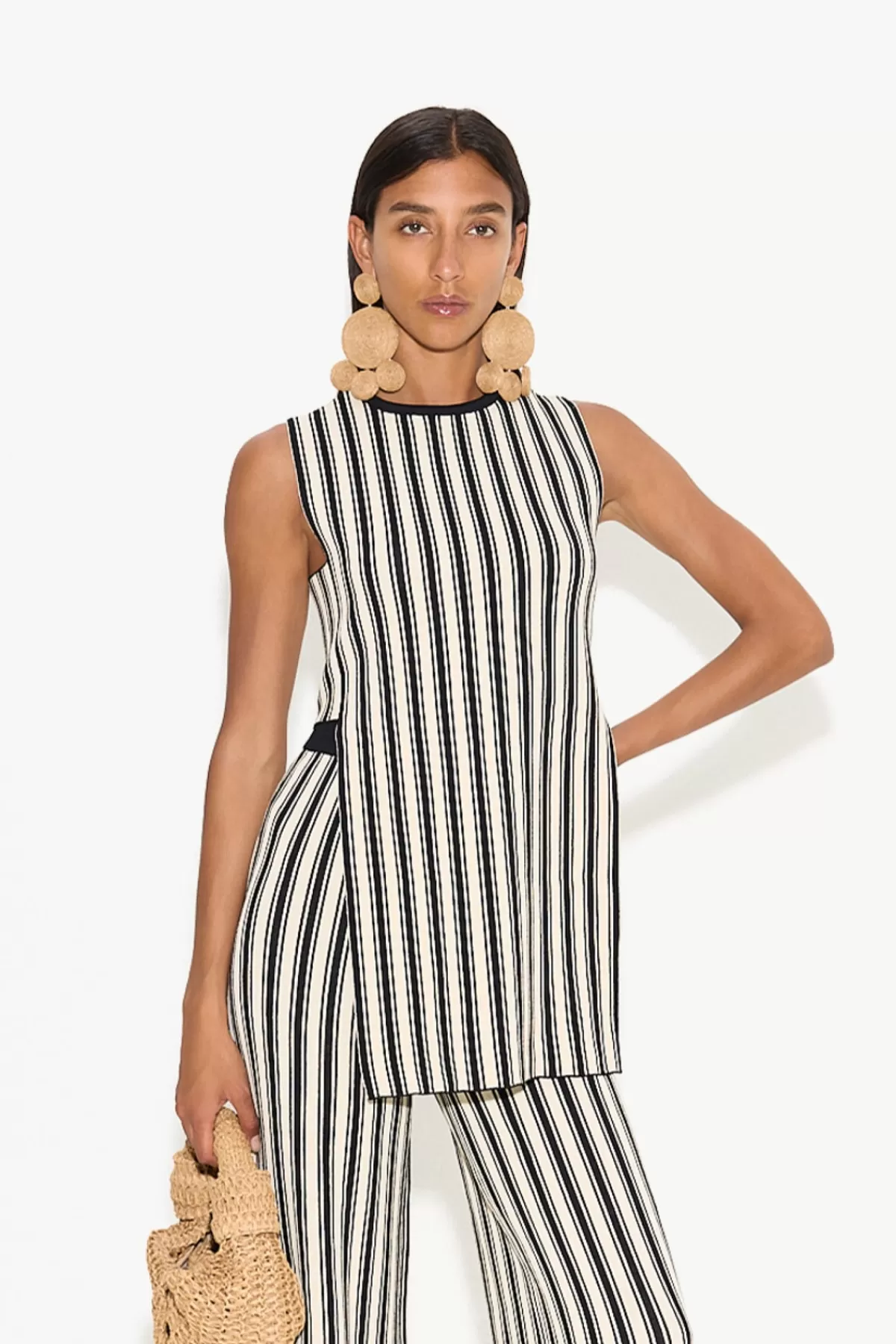 Knits By' Essentials<SIMONMILLER Knits By Canoga Top in Black/Rice Flour Stripe black/riceflourstripe