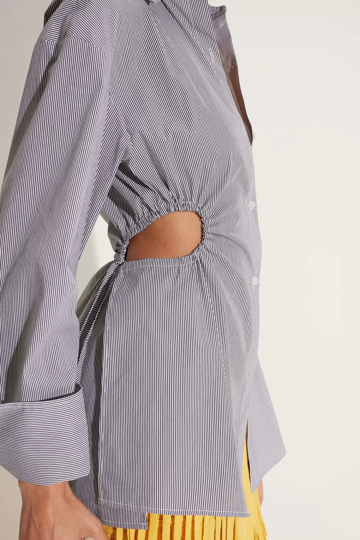Poplin<SIMONMILLER Lolo Poplin Top in pinstripe