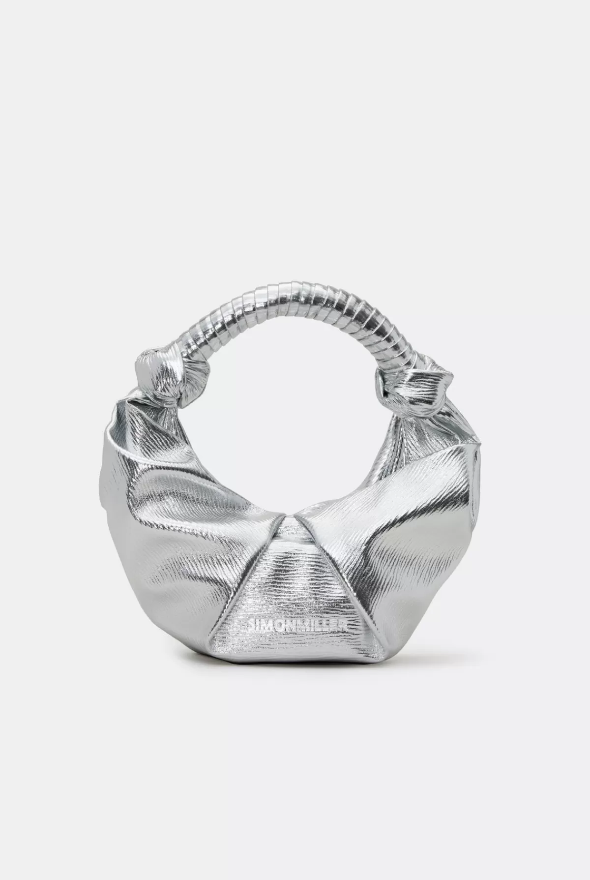 Bags<SIMONMILLER Lopsy Bag in Textured Silver texturedsilver