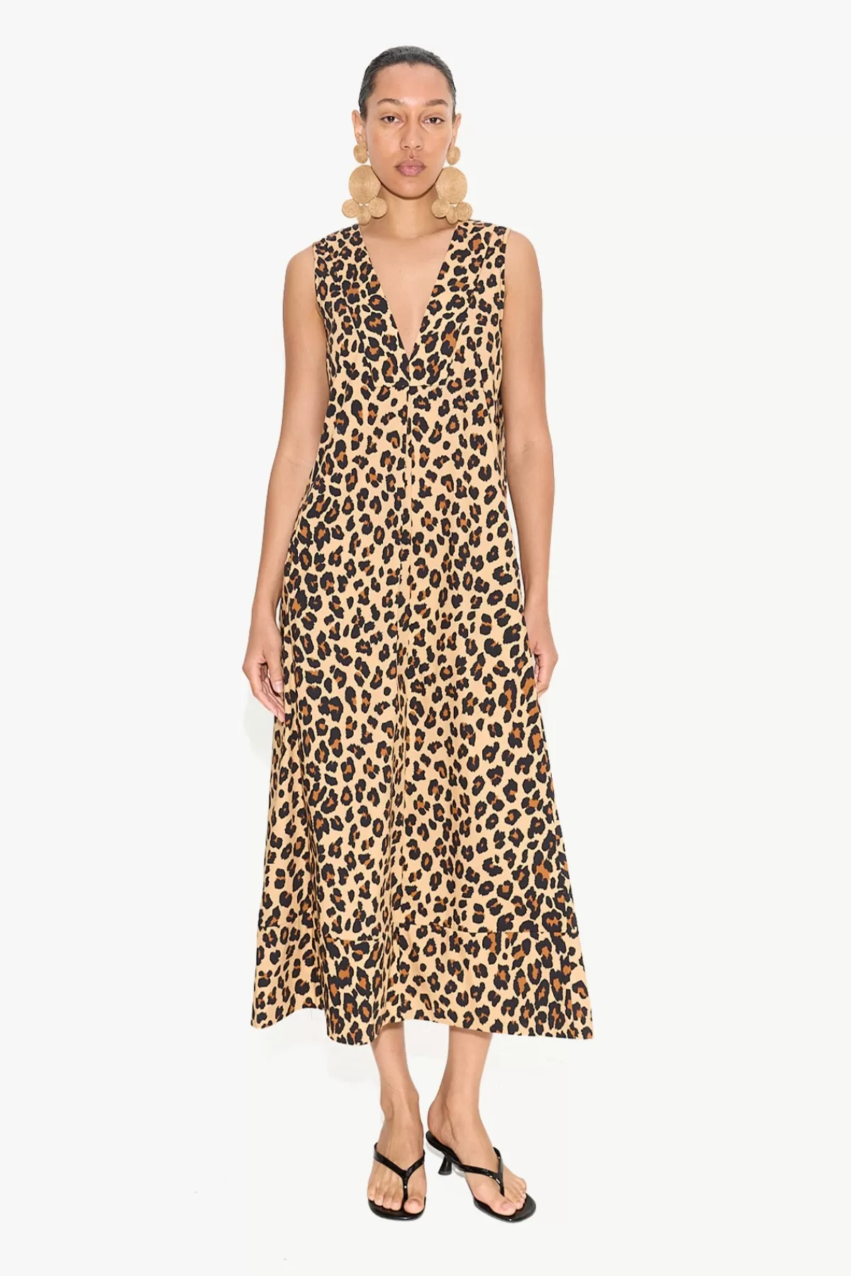 Poplin<SIMONMILLER Mar Poplin Dress in cheetah