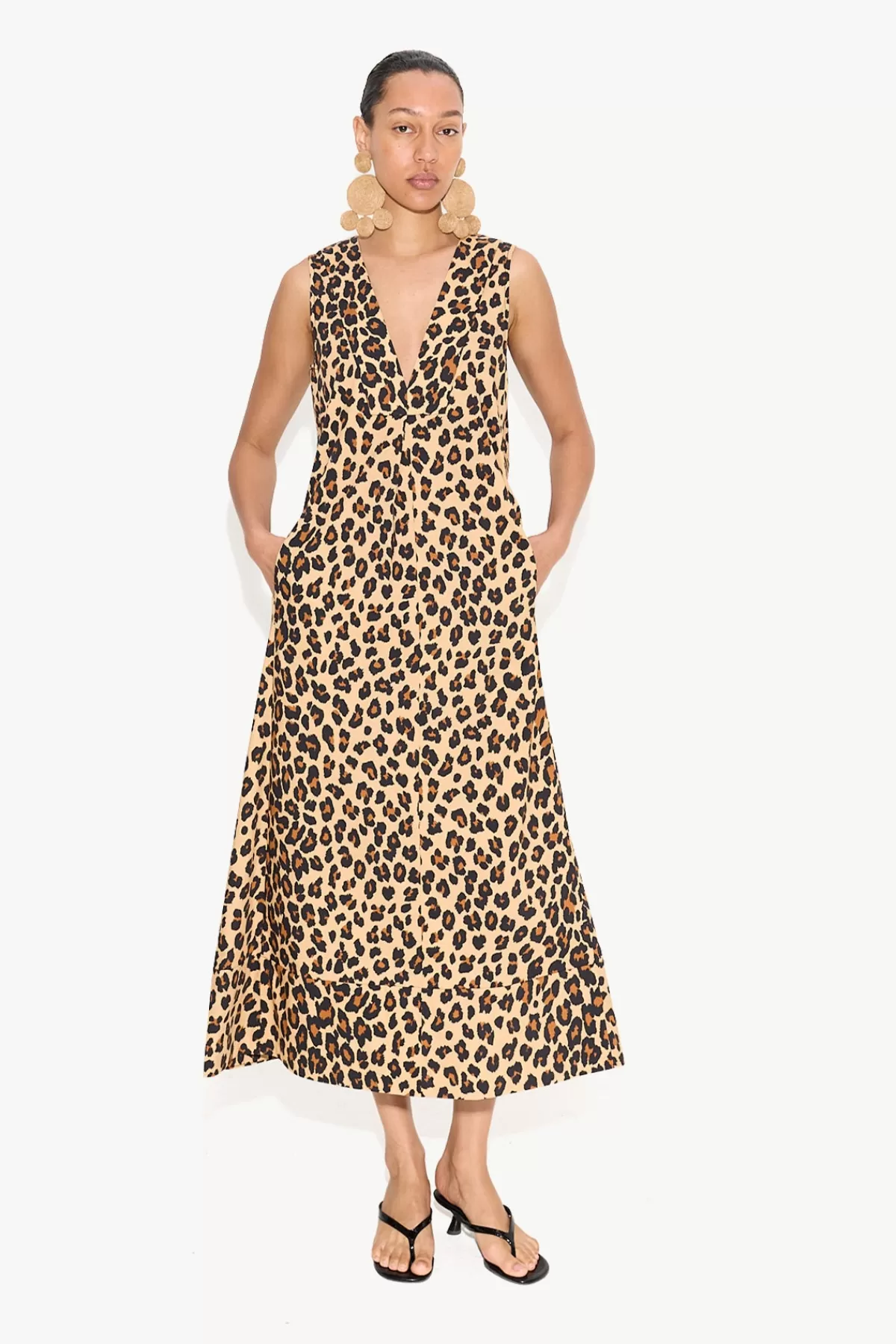 Poplin<SIMONMILLER Mar Poplin Dress in cheetah