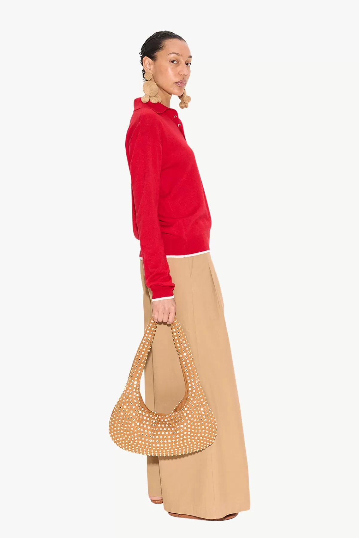 Sweaters<SIMONMILLER Marcel Polo Sweater in Lucky Red luckyred