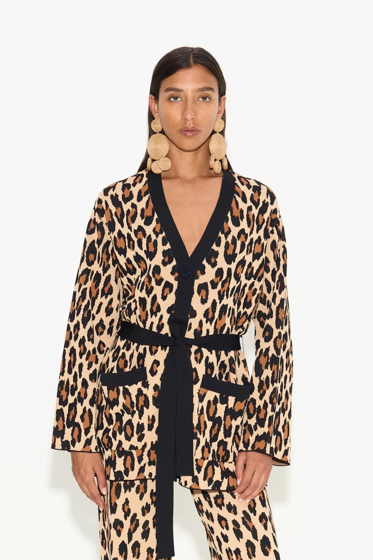 Tops<SIMONMILLER Max Belted Knit Cardigan in cheetah