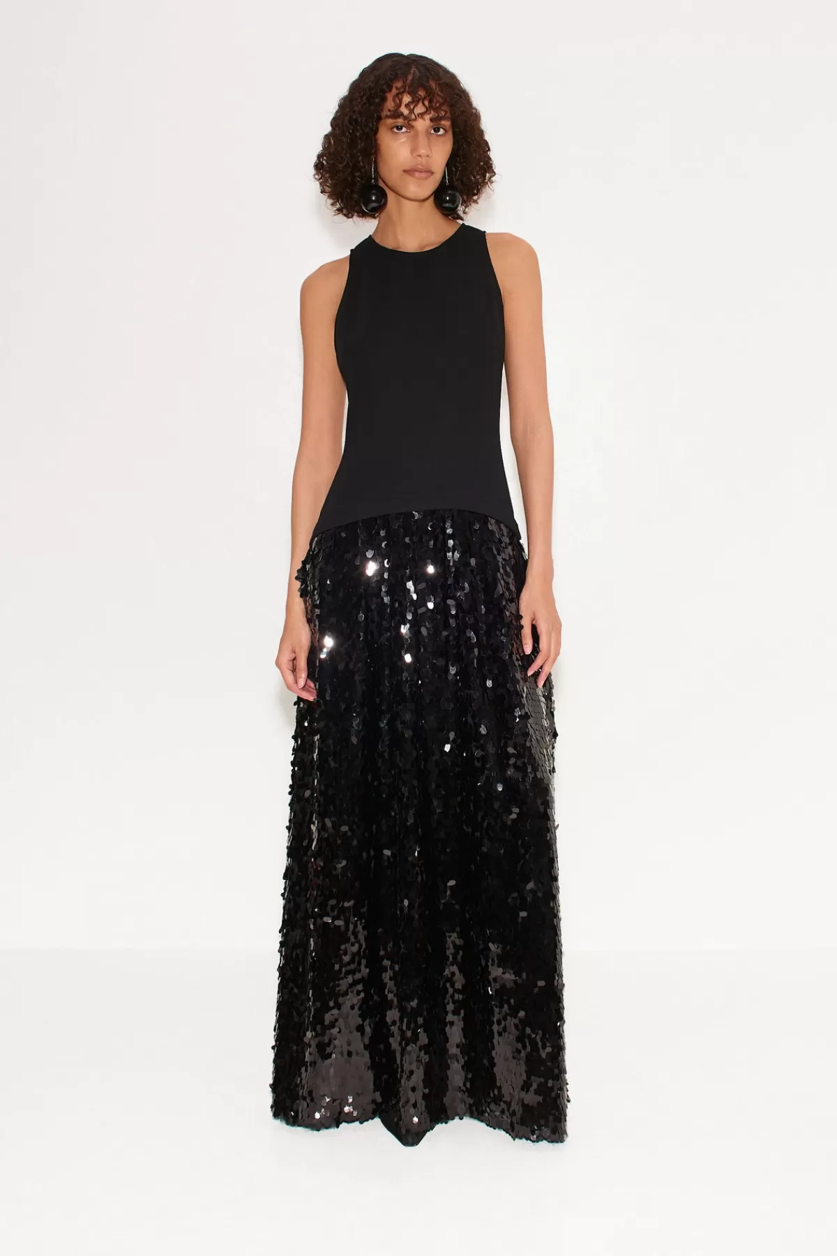 Dresses<SIMONMILLER Memphis Crepe Sequin Dress in black