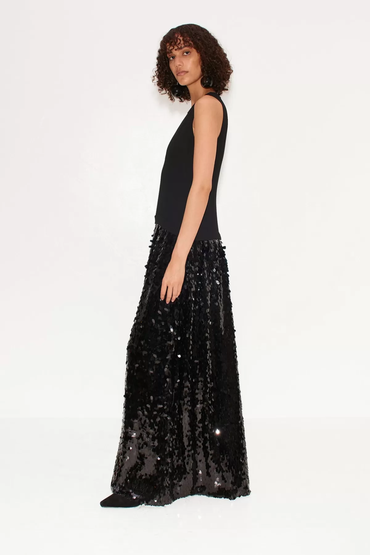Dresses<SIMONMILLER Memphis Crepe Sequin Dress in black