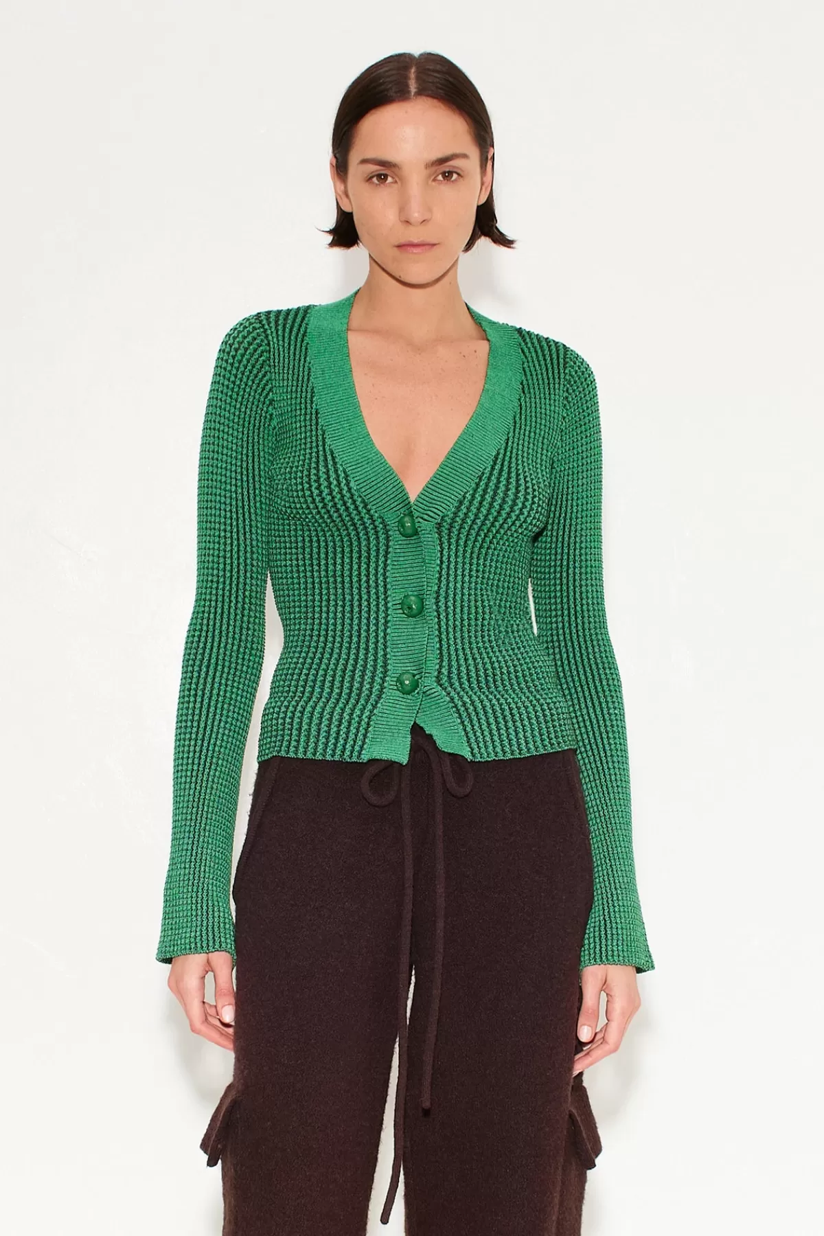 Sweaters<SIMONMILLER Peep Textured Knit Cardigan in Gummy Green gummygreen