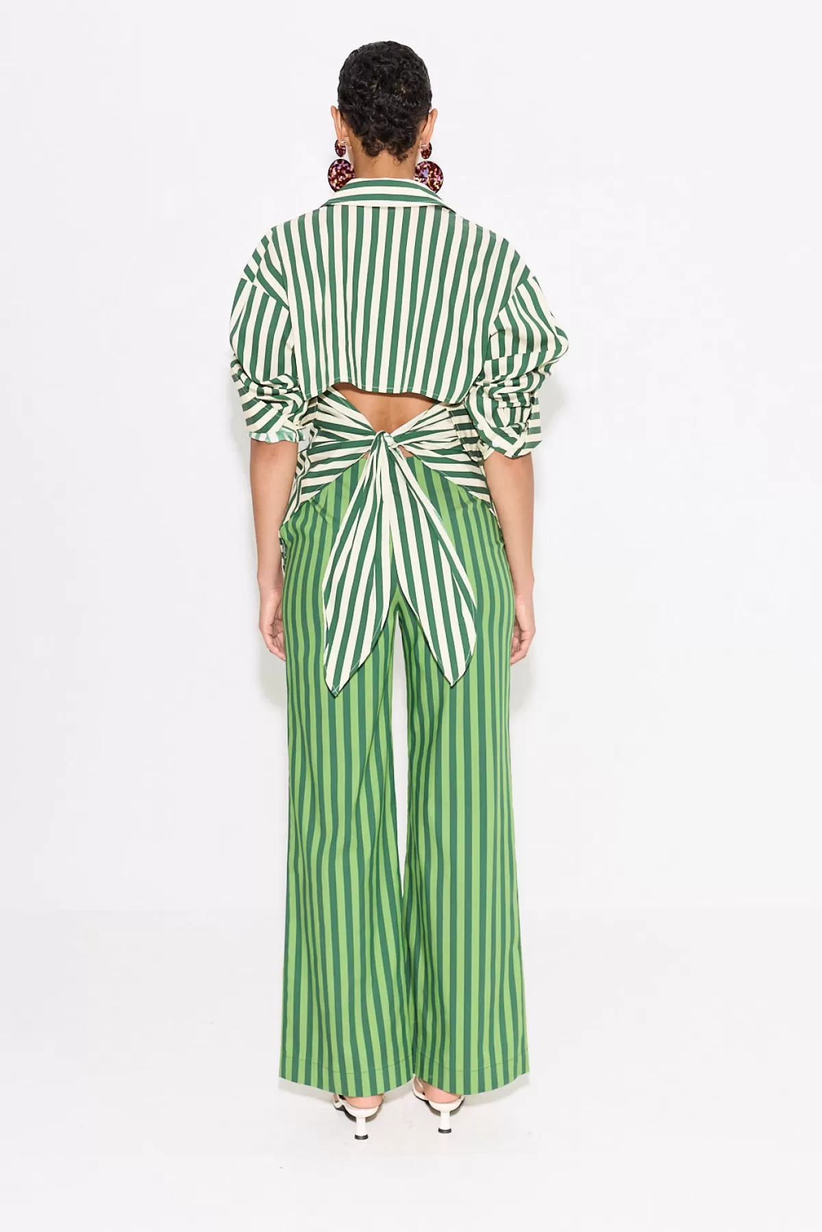 Sets<SIMONMILLER Pia Striped Poplin Pant in Gummy Green/Moss gummygreen/moss