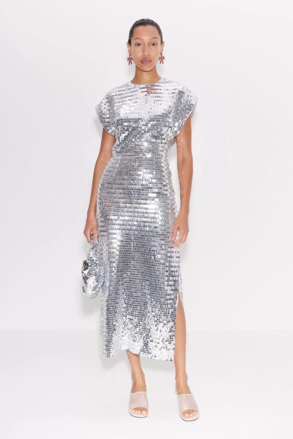 Dresses<SIMONMILLER Sequin Argan Dress in Satellite Silver satellitesilver