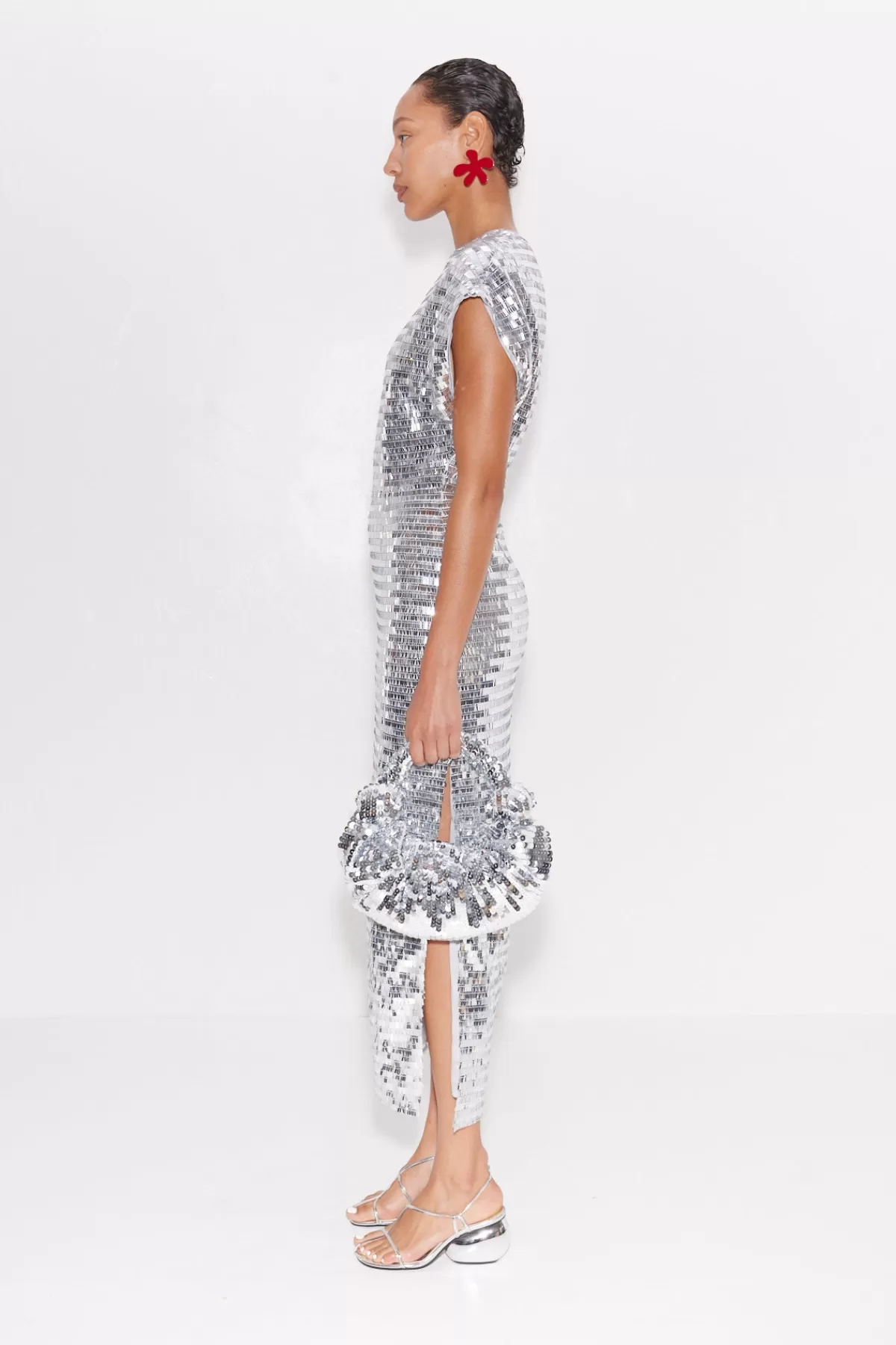 Clothing<SIMONMILLER Sequin Argan Dress in Satellite Silver satellitesilver