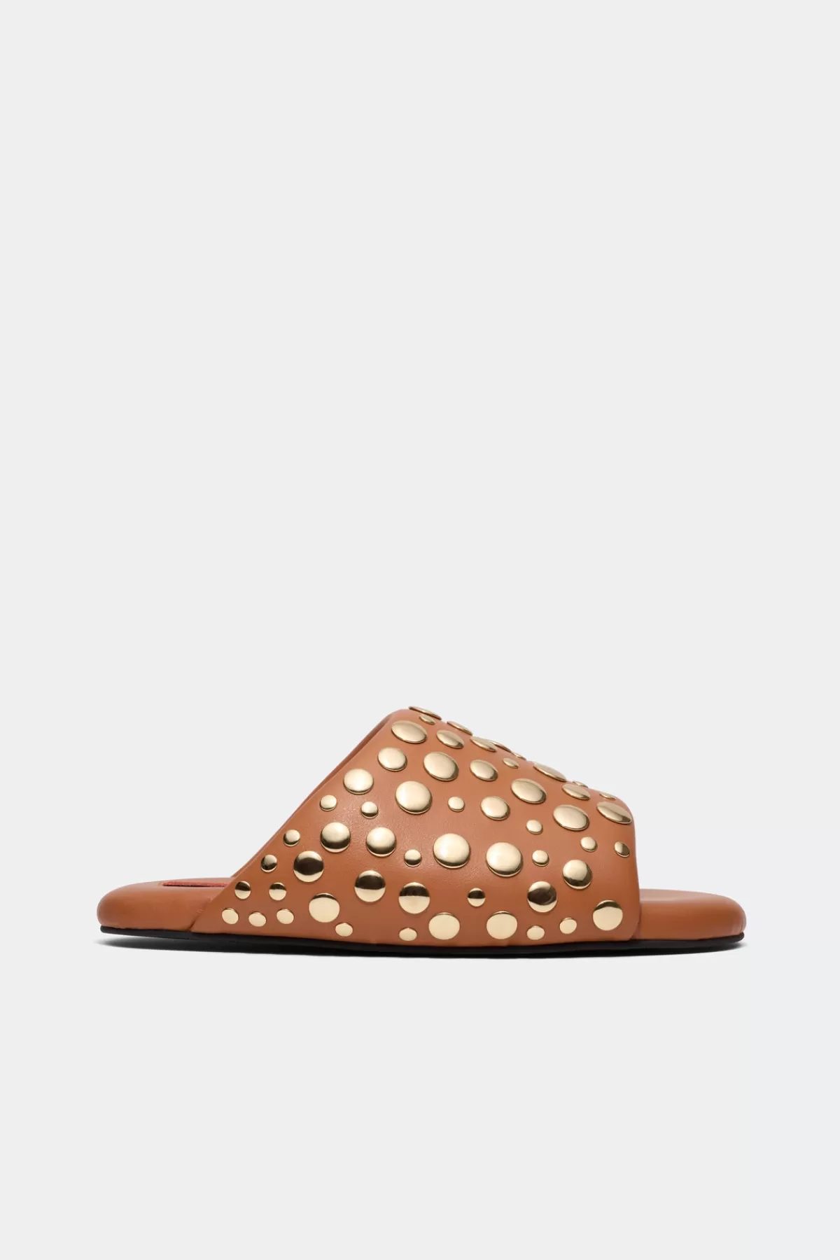 Flats<SIMONMILLER Studded Bubble Slide in Chestnut/Brass chestnut/brass