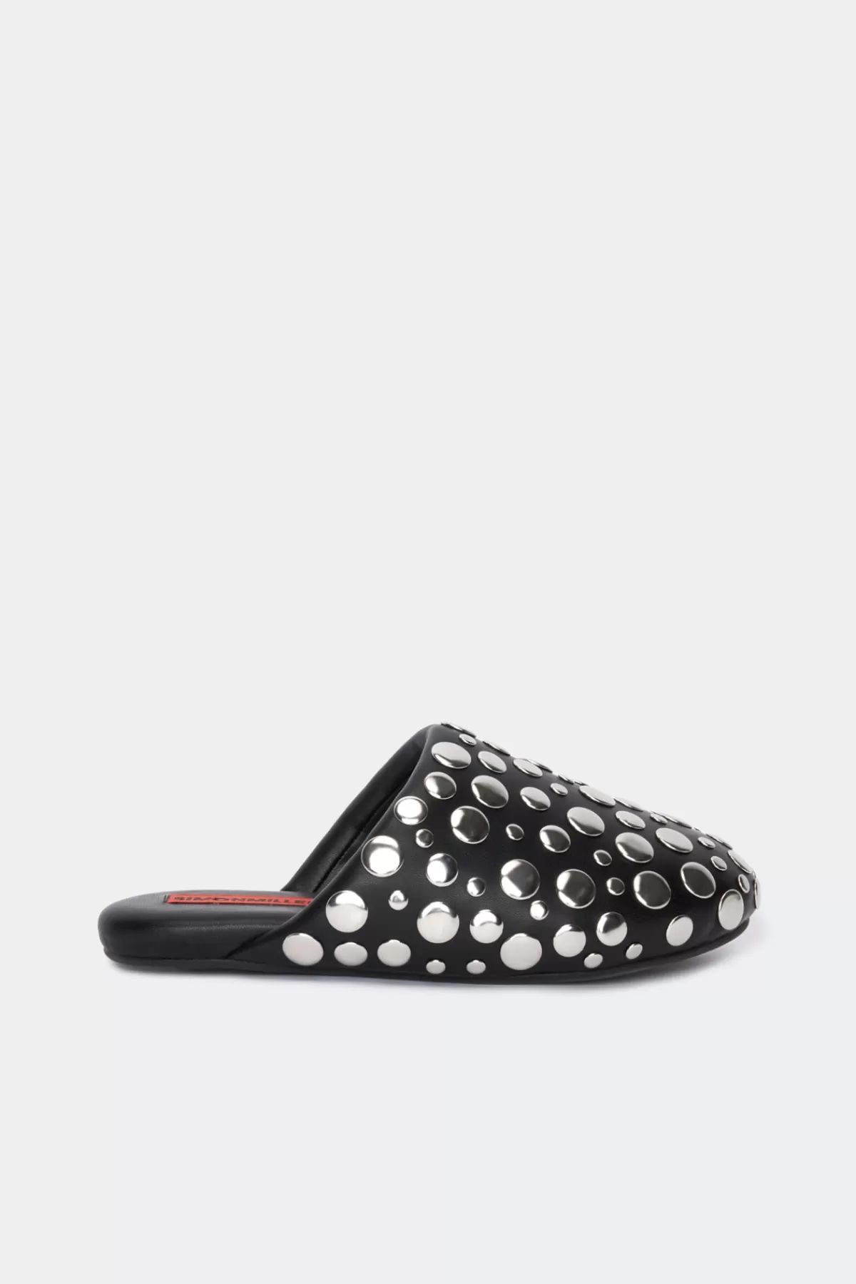 Flats<SIMONMILLER Studded Bubble Slipper in Black/Silver black/silver