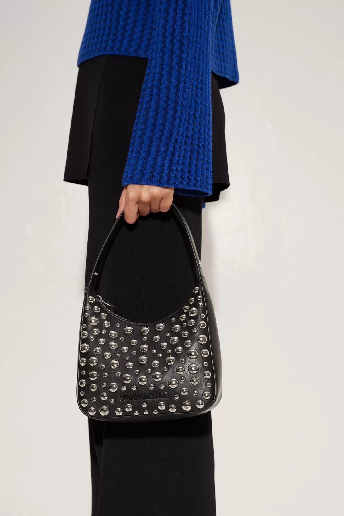Bags<SIMONMILLER Studded Snap Bag in Black/Silver black/silver