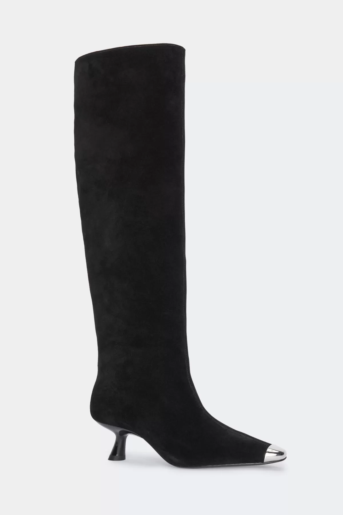 Shoes<SIMONMILLER Suede Tall Kuki Boot in Black/Silver black/silver