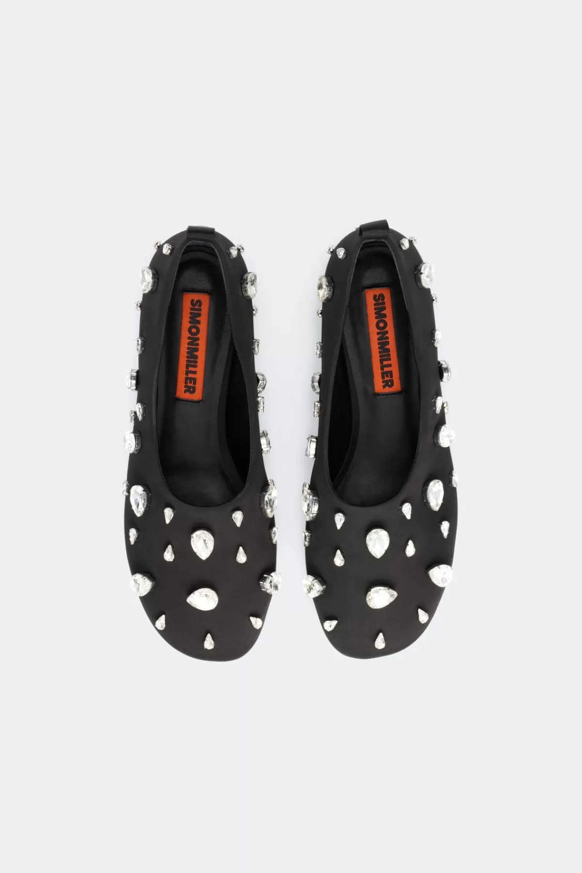 Flats<SIMONMILLER Teardrop Crystal Riad Flat in Black/Clear black/clear
