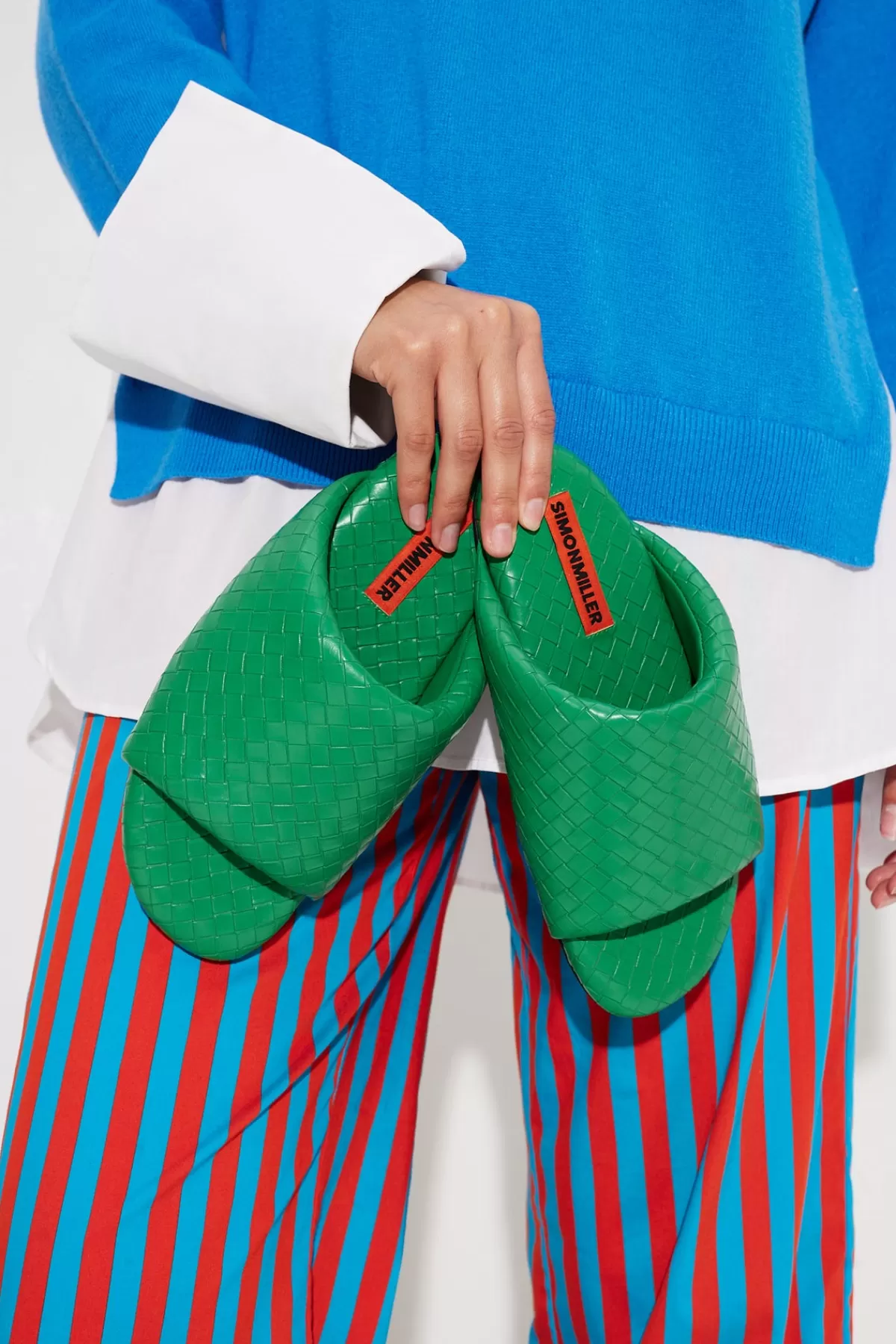 Shoes<SIMONMILLER Woven Bubble Slide in Gummy Green gummygreen