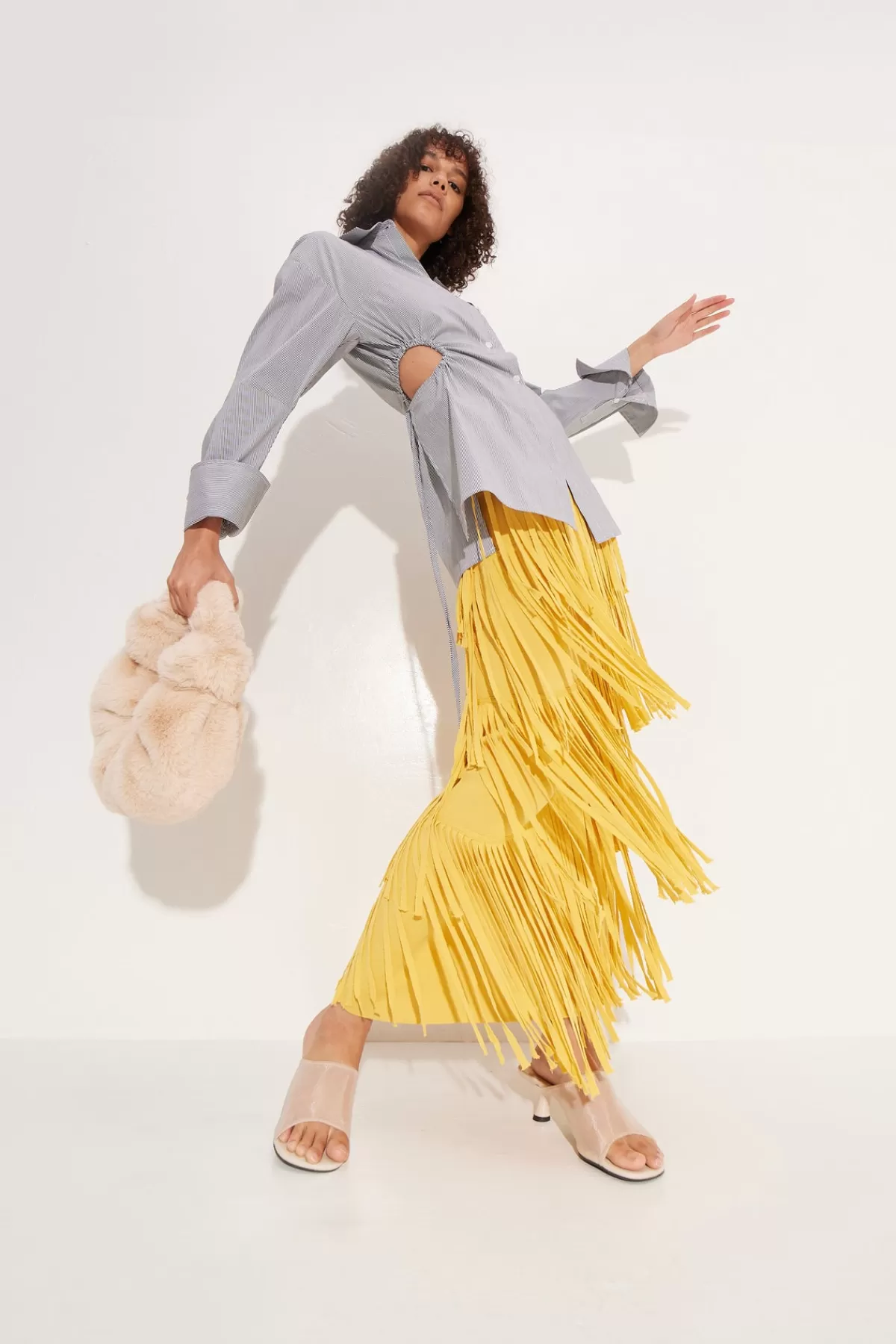 Knitwear<SIMONMILLER Za Za Knit Fringe Skirt in butter