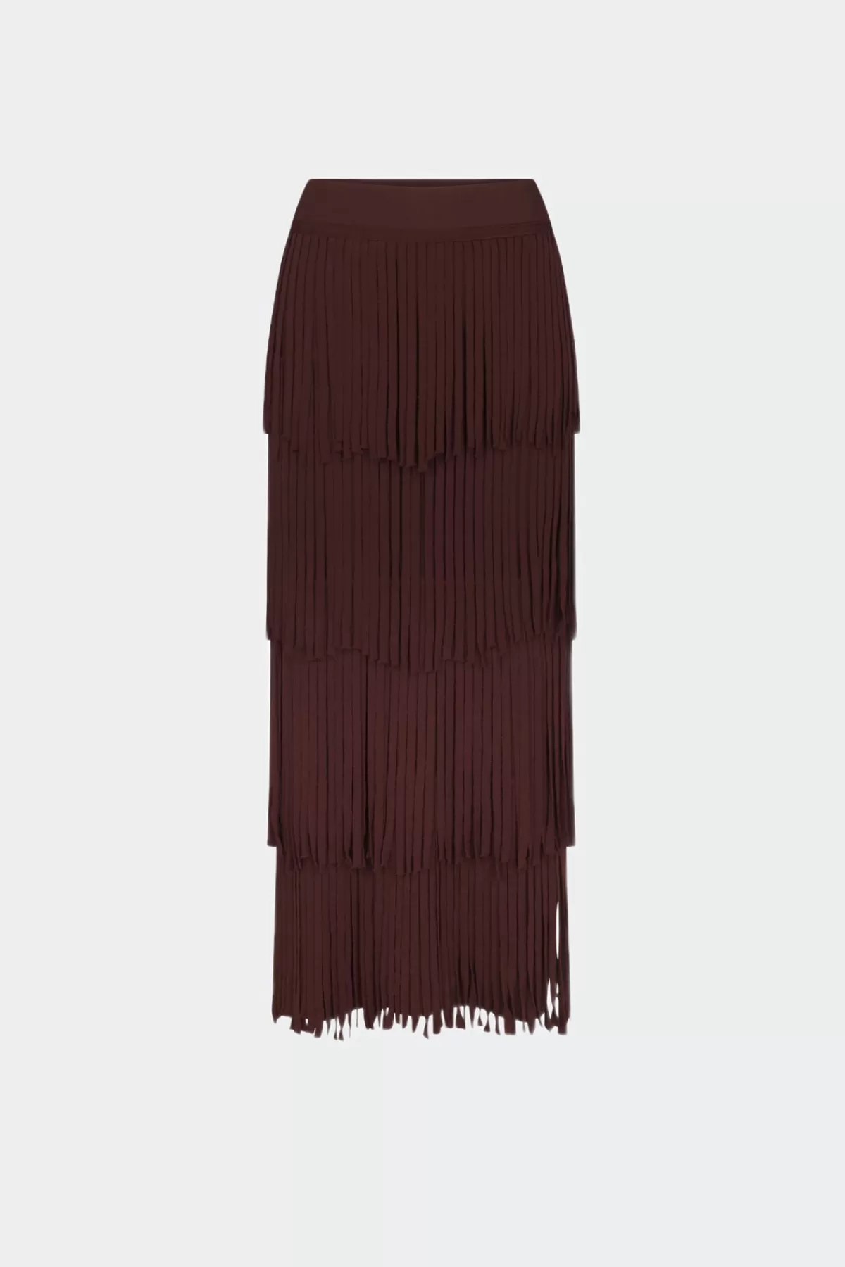 Knitwear<SIMONMILLER Za Za Knit Fringe Skirt in Choco Brown chocobrown